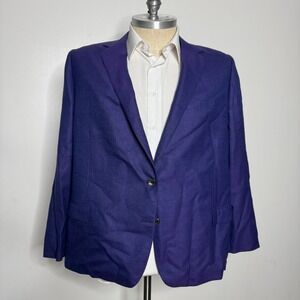 Holland & Sherry Blazer Jacket Purple 2XL 18. Novelty Lining Career Business‎